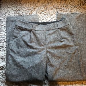 Ann Taylor Loft Julie Wide Leg Wool Gray Pants 14